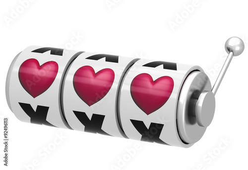 One-armed bandit with hearts