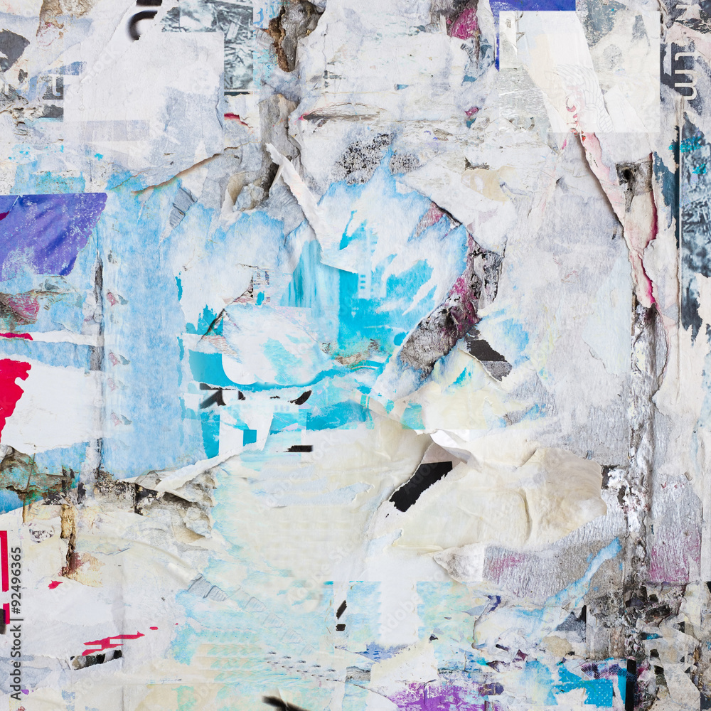 Naklejka premium Abstract Grunge Background with Old Torn Posters