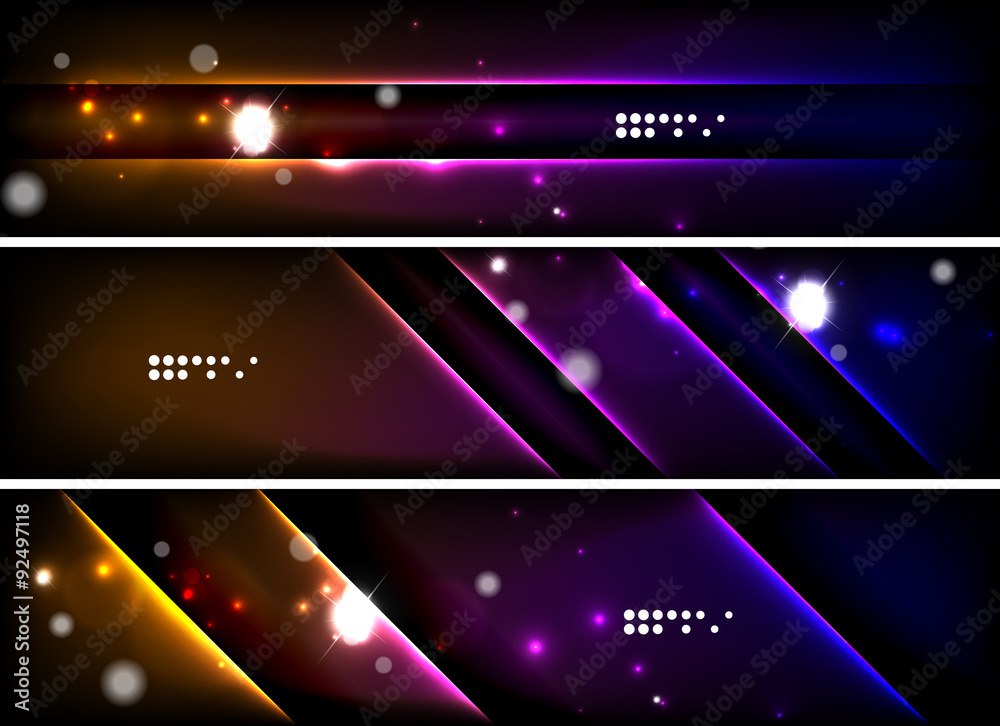 Set of banner, header backgrounds with place for your message