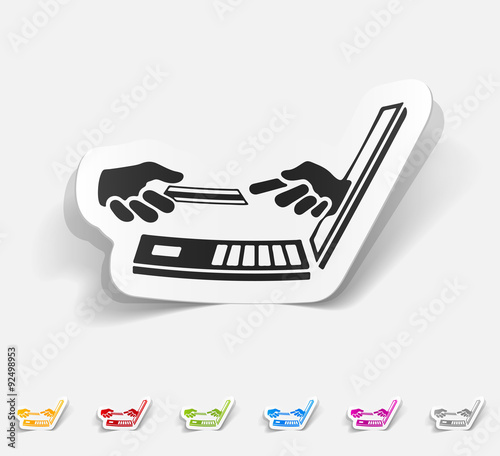 realistic design element. online payment