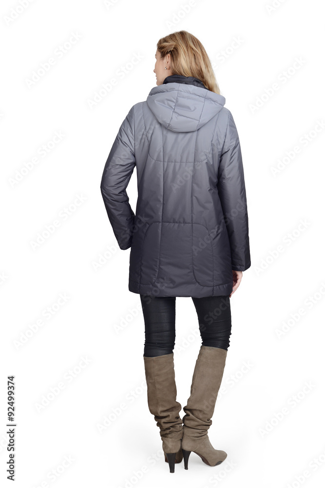 Young woman in short coat Young woman in short coat