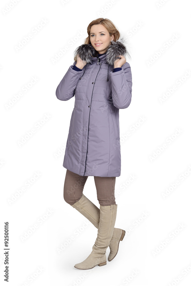 Young woman in long coat Young woman in long coat