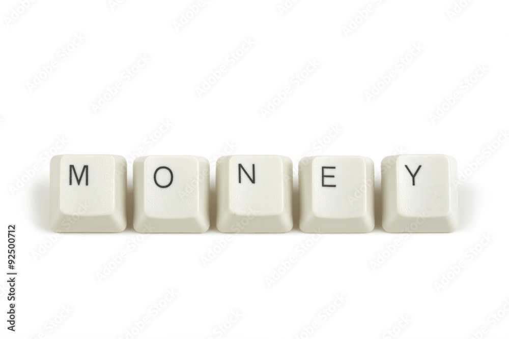 money from scattered keyboard keys on white money from scattered keyboard keys on white