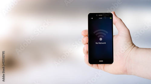 Fotografia no network phone on user´s hand