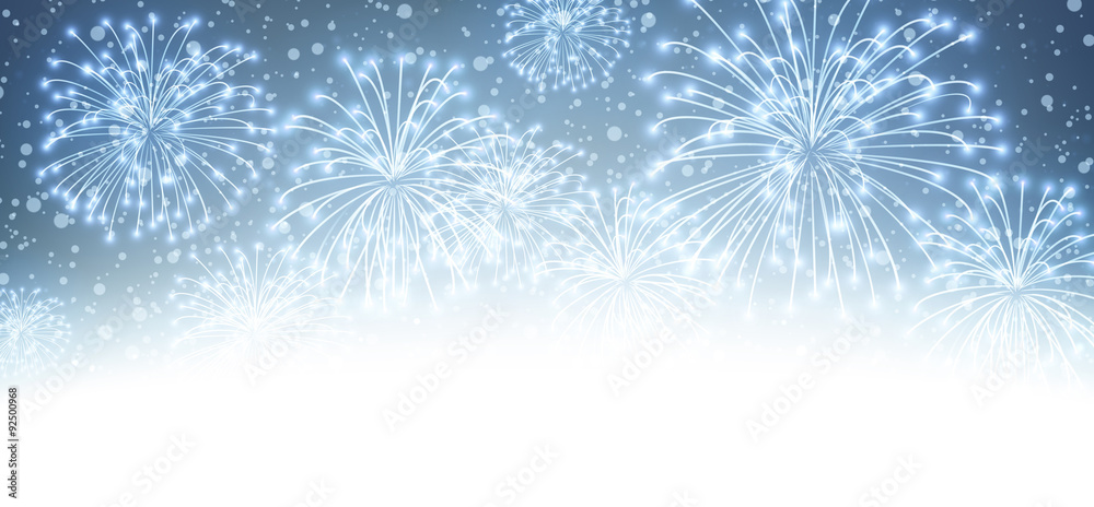 Festive xmas firework background.