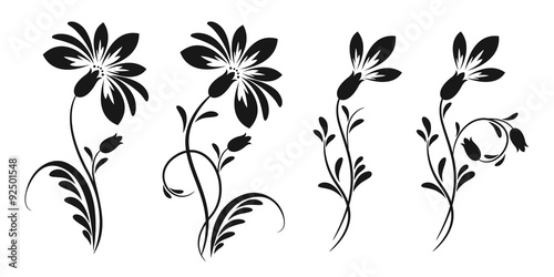 Floral pattern with flowers and buds