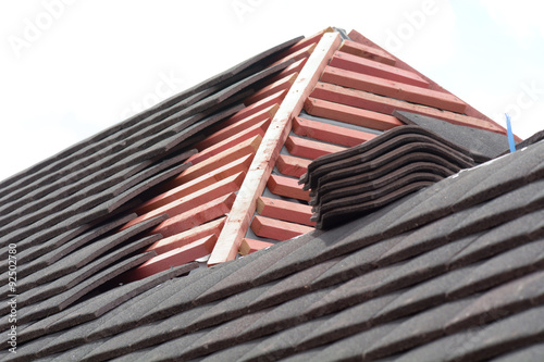 Roof topper tiles ready for fitting on roof