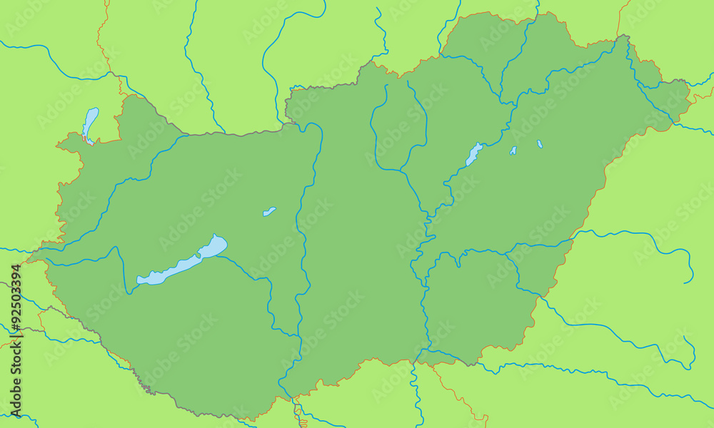 Ungarn in grün - Vektor