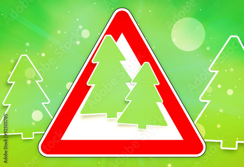 red sign Christmas fir