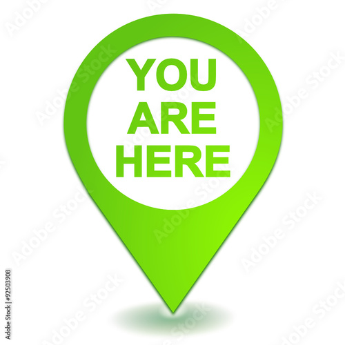 you are here on green symbol geolocation