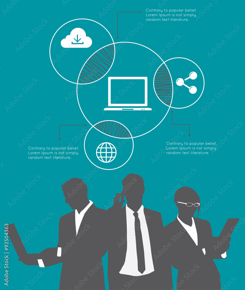 Modern infographic for business project with silhouette people. Modern infographic for business project with silhouette people.