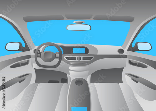 modern car cockpit, vector illustration