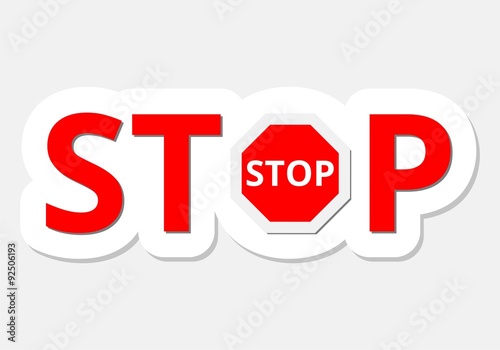 Vector illustration of Stop sign