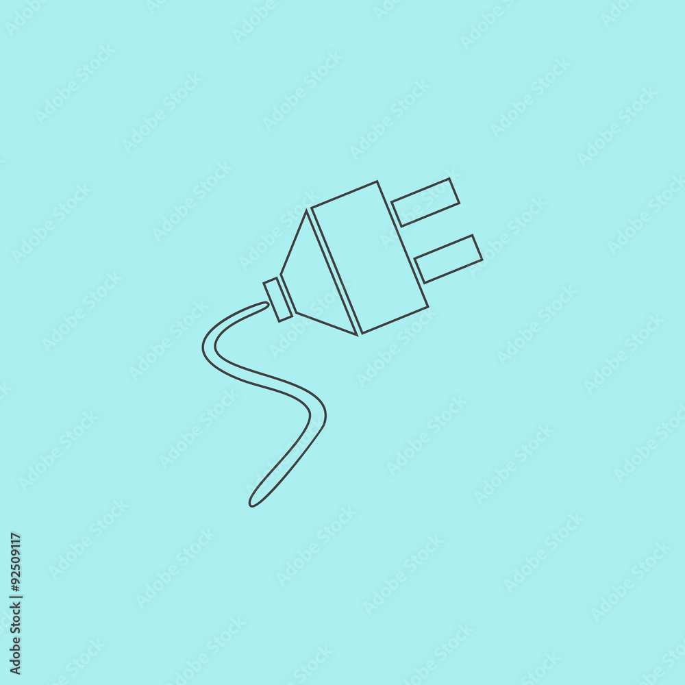 Vector electrical plug web flat icon. Vector electrical plug web flat icon.