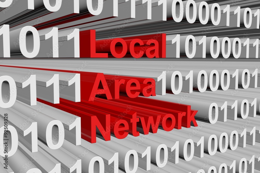 Local Area Network is presented in the form of binary code