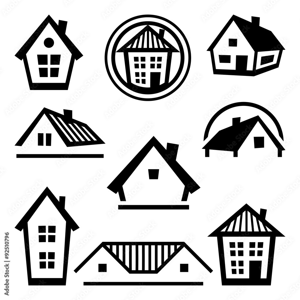 House logo templates. Set of real estate design concepts