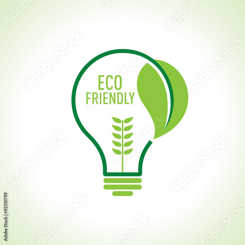 Ecology Think green bulb vector illustration.