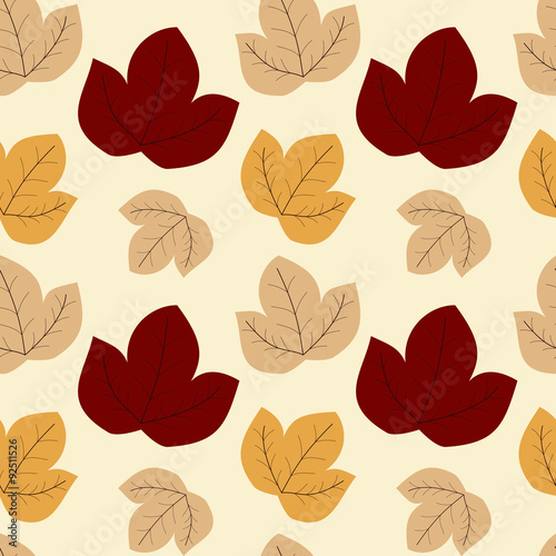 soft autumn leaf seamless vector pattern background texture illustration