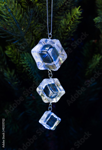 Ice cubes on the Christmas tree