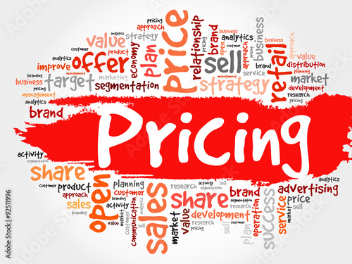 Pricing word cloud, business concept photo