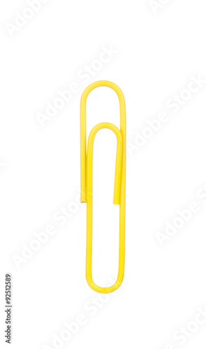 Wallpaper Mural Yellow paper clip isolated on white background Torontodigital.ca