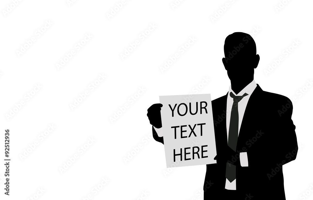 businessman holding paper with space for your text - vector businessman holding paper with space for your text - vector