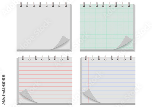 Wallpaper Mural Sheet of note paper on white  background.Vector