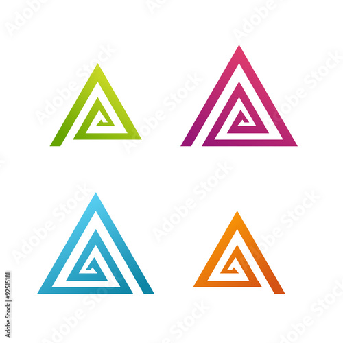 Business Abstract spiral triangle icon