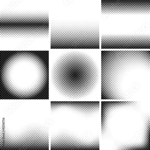 Set of different halftone backgrounds