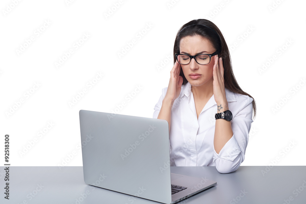 Tired business woman Tired business woman