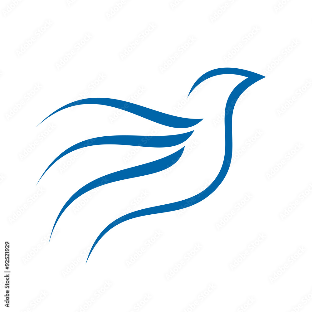 Fototapeta premium Flying Line Art Abstract Bird