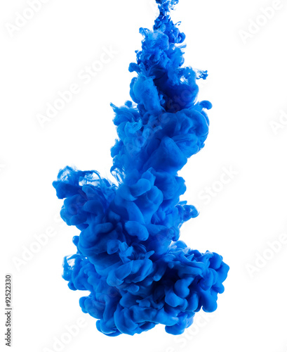 Ink drop in a water isolated on white