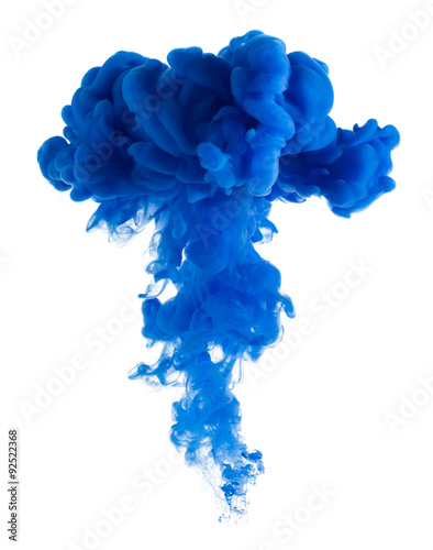 Blue paint cloud isolated on white