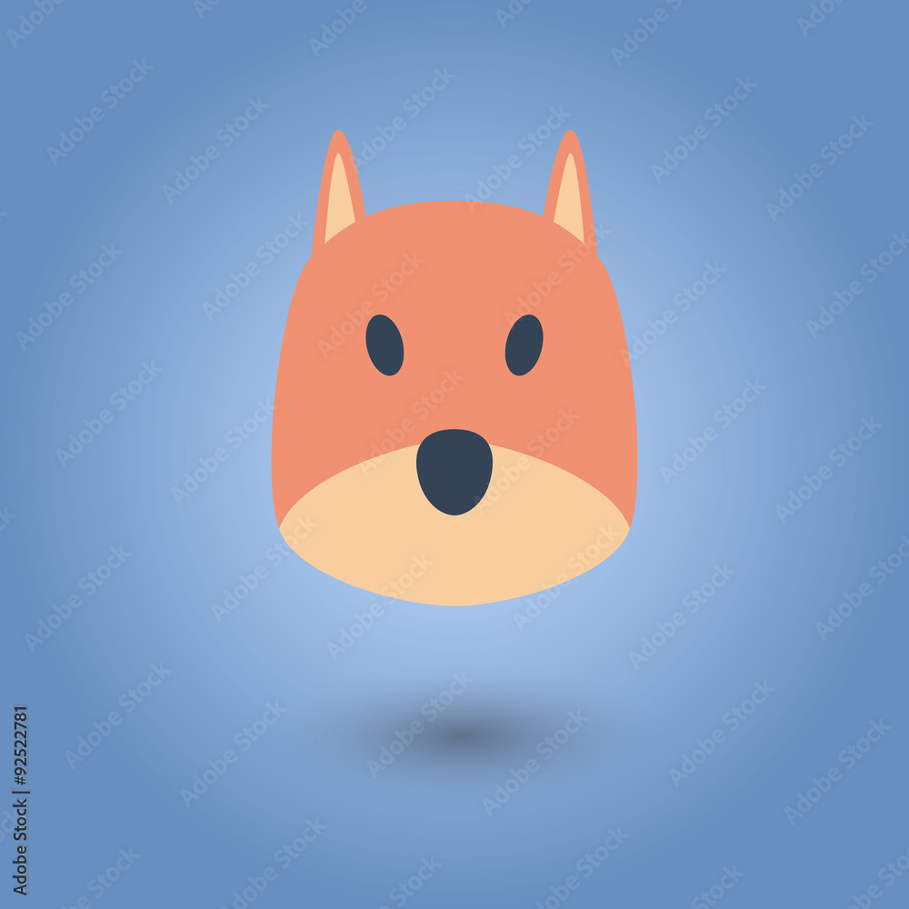 Fototapeta premium Flat face of squirrel. Vector illustration