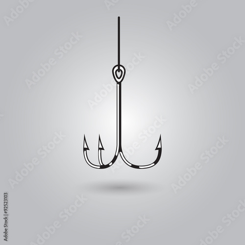 Fishing hook. Vector illustration.