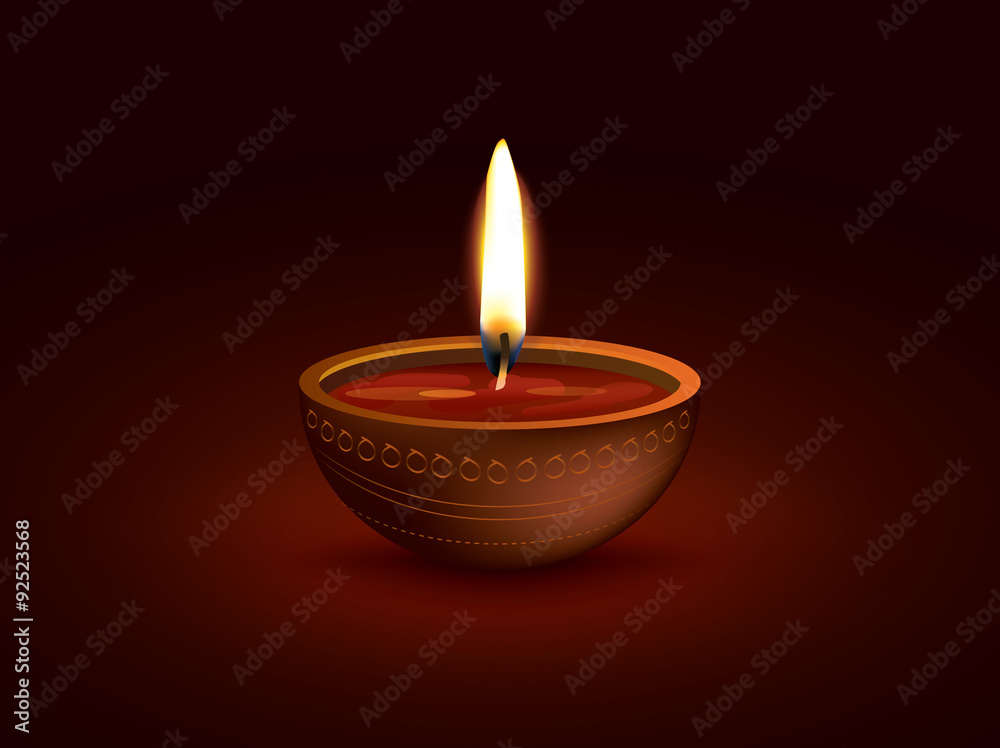 Diwali Holiday vector illustration with burning diya Diwali Holiday vector illustration with burning diya