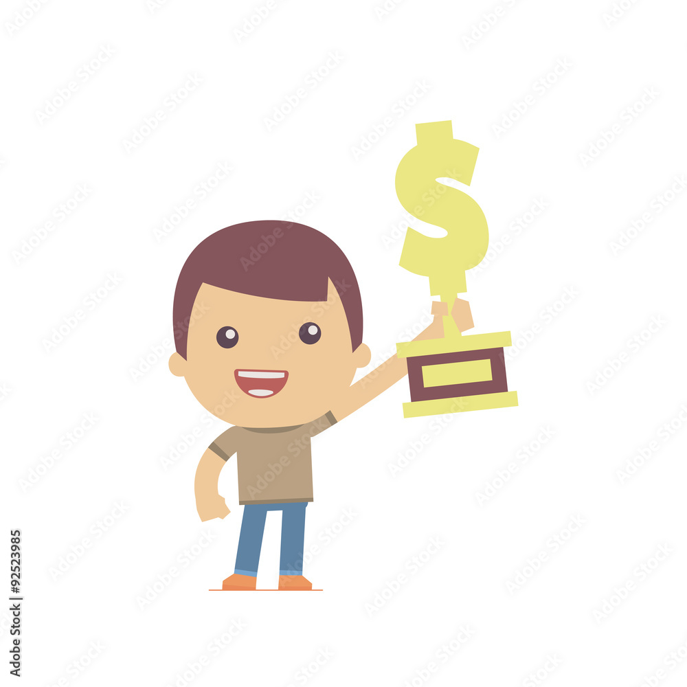 illustration of a simple flat style funny casual character illustration of a simple flat style funny casual character