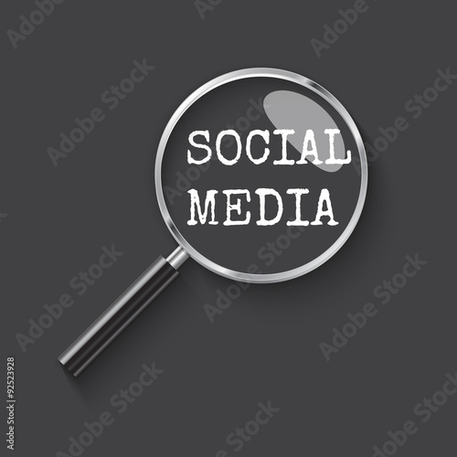 Social media Magnifying glass concept illustration