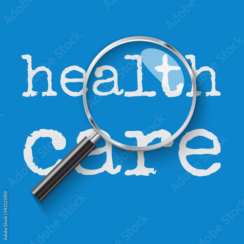 Health Care Magnifying glass concept illustration