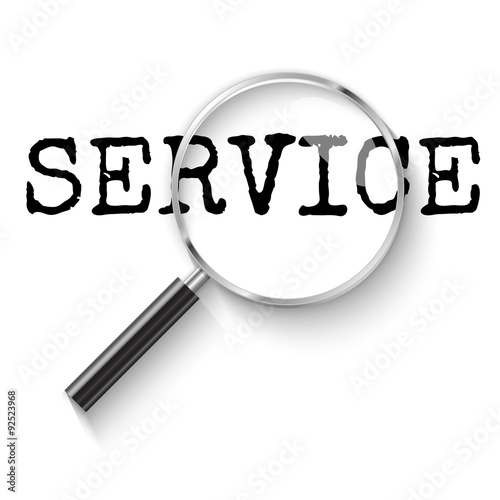 Service Magnifying glass concept illustration