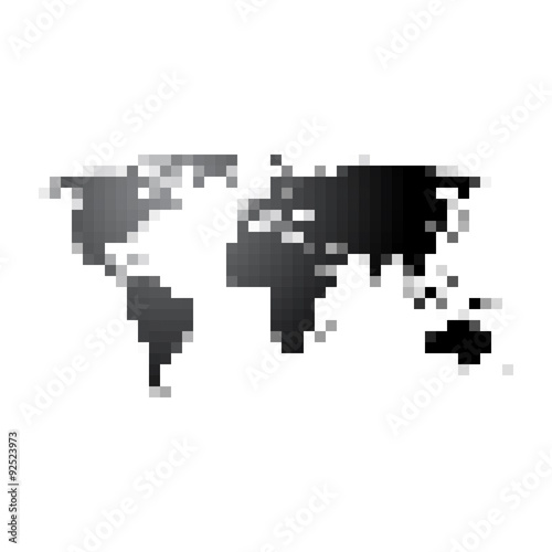 World map illustration pixel