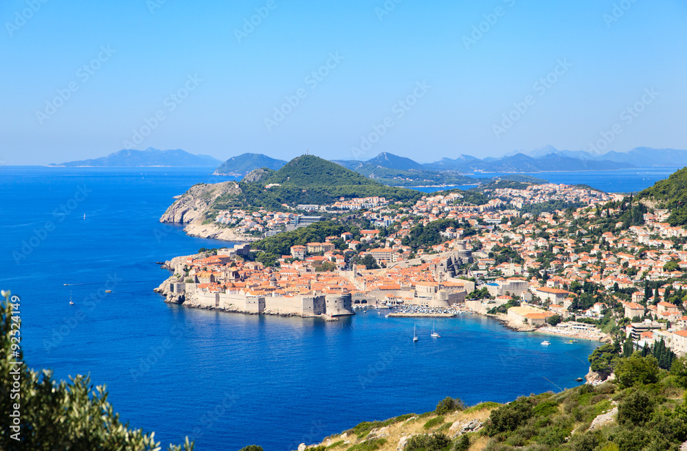 panoramic view of old city, Dubrovnik Croatia