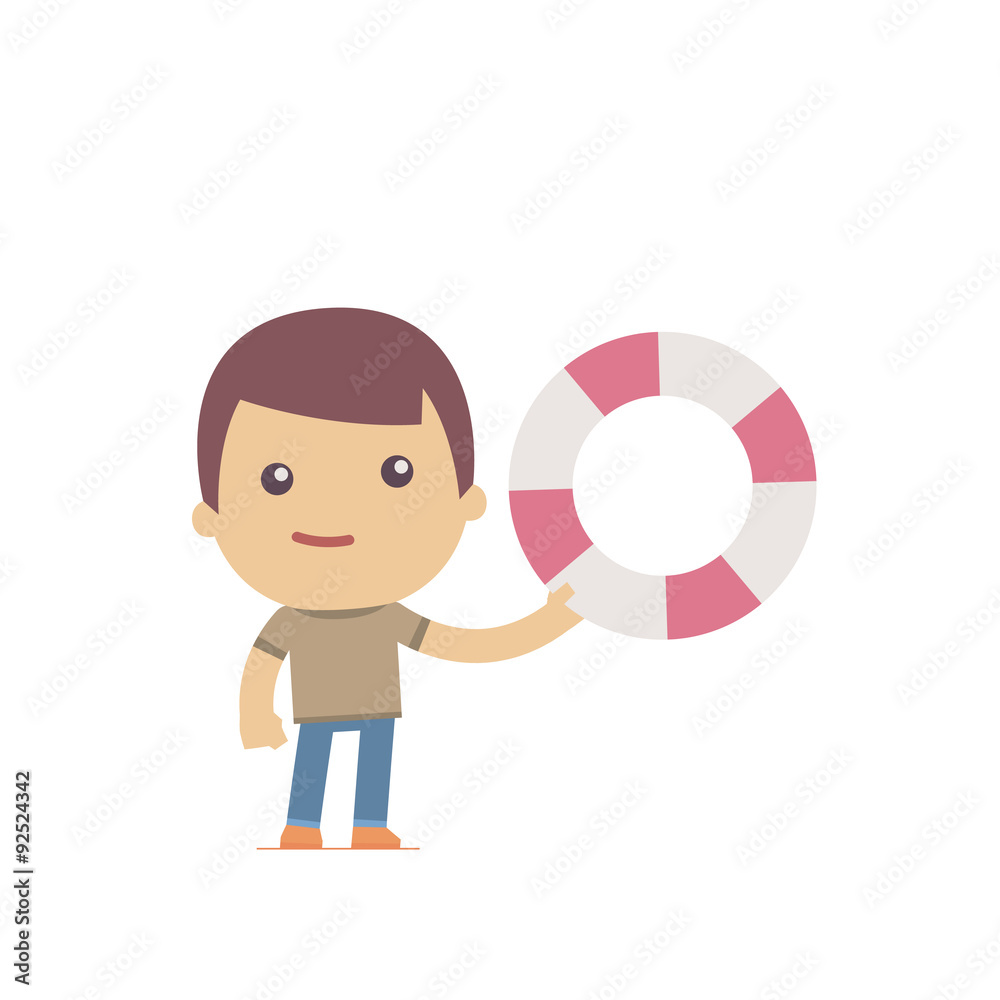illustration of a simple flat style funny casual character illustration of a simple flat style funny casual character