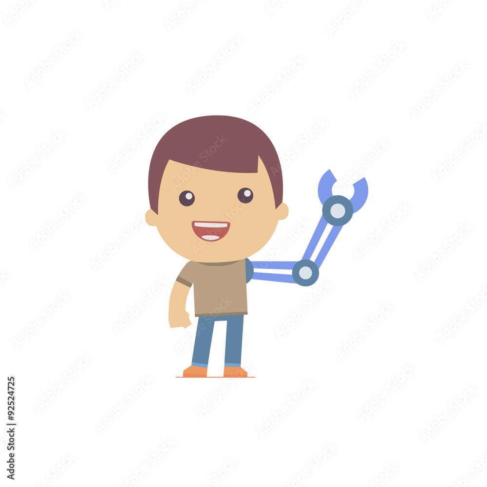 illustration of a simple flat style funny casual character