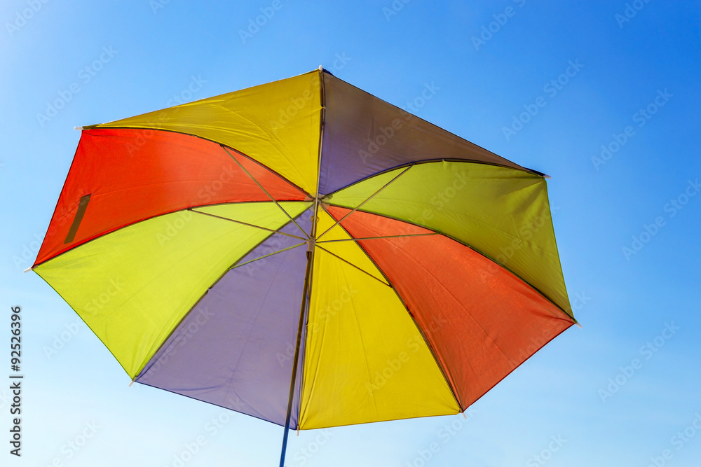 Colored beach umbrella