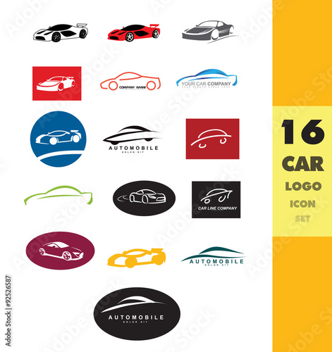 Car shape logo set