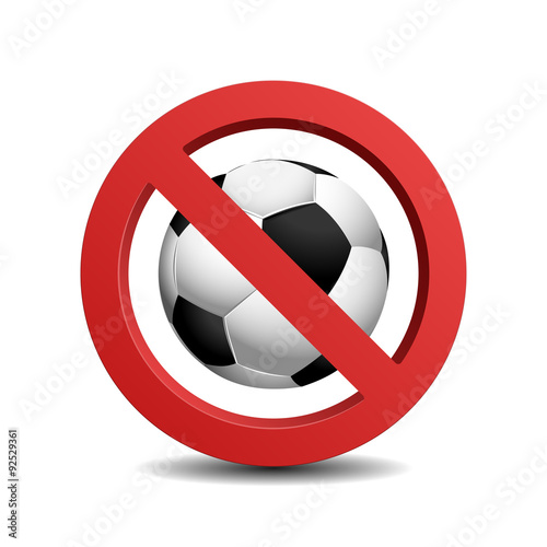 No play in ball sign, isolated on white background