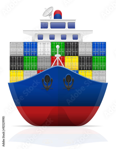 nautical cargo ship vector illustration