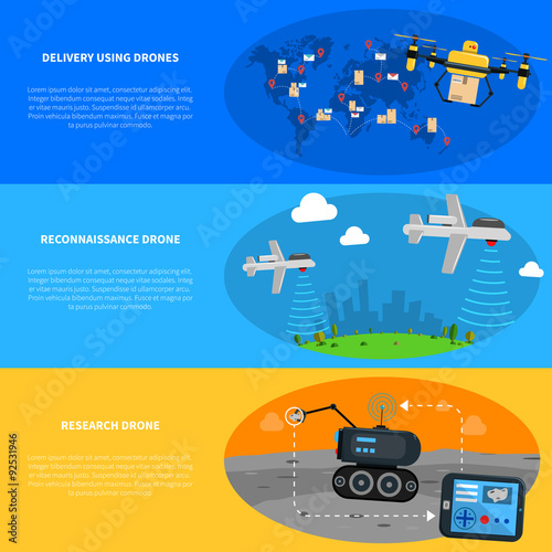 Drones Banners Set