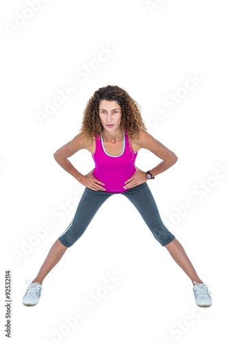 Portrait of young woman exercising